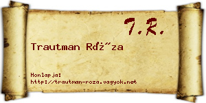 Trautman Róza névjegykártya